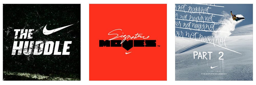 Consistent branding of the Nike podcast logo