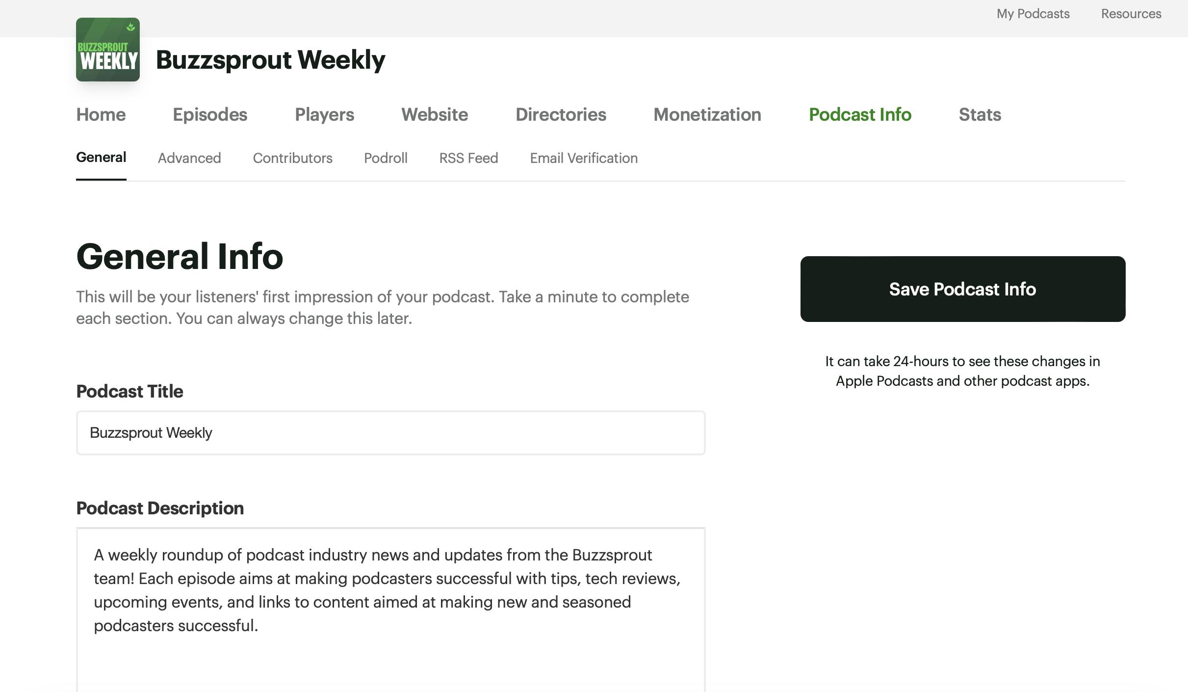 Upload episode page in Buzzsprout account