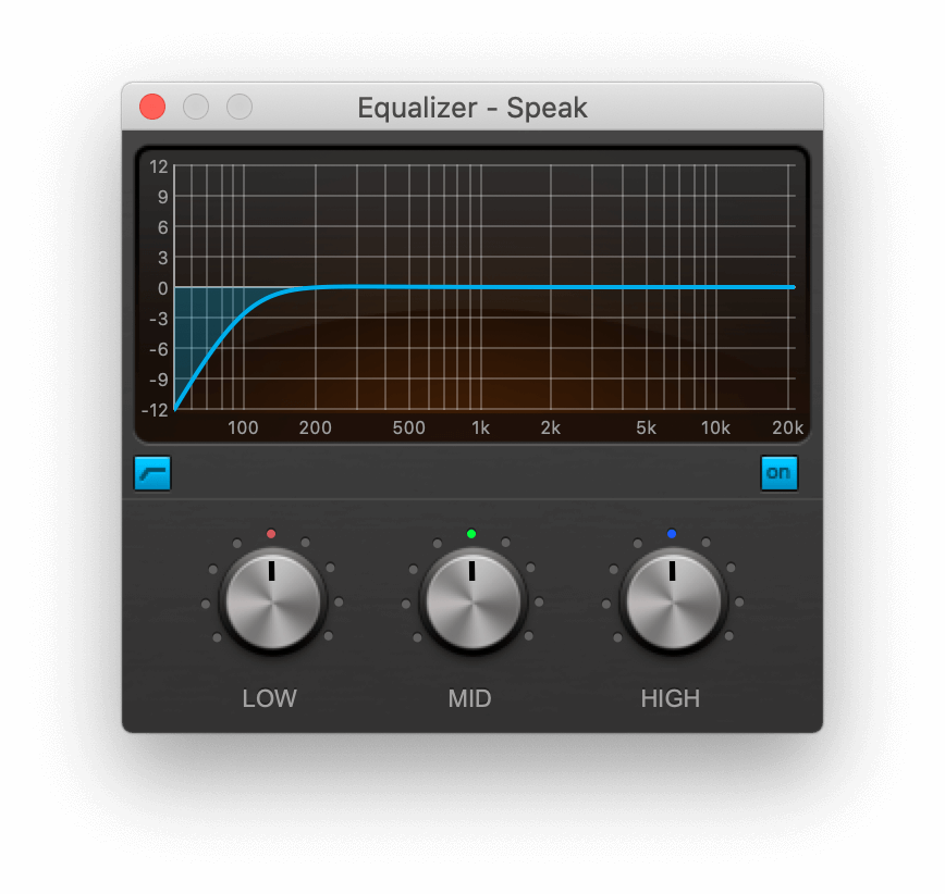 Equalizer screen with dials